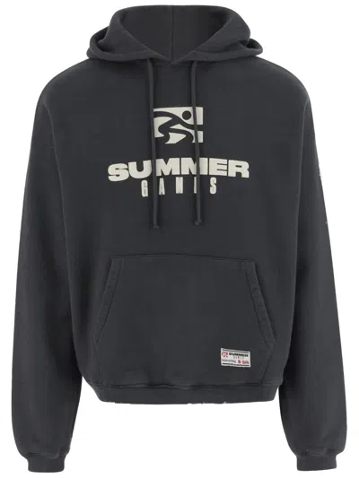 Summer Games Cotton Hooded Sweatshirt With Logo Detailing In Black