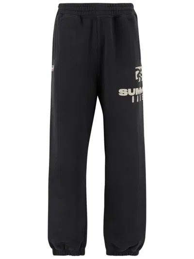 Summer Games Cotton Jogger Pants With Logo In Black