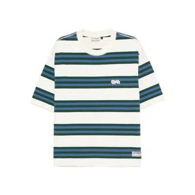 Summer Games Striped Organic Cotton T-shirt In Blue