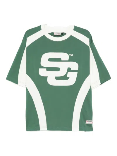 Summer Games Panelled Logo T-shirt In Green