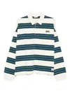 Summer Games Striped Long-sleeve Polo Shirt In Blue