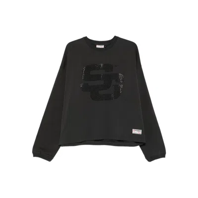 Summer Games Rhinestone-embellished Sweatshirt In Black