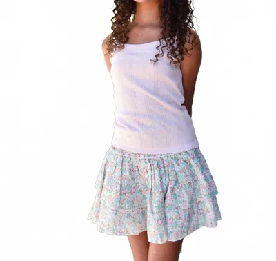 Summer Loving Kids' Gigi Mini Skirt In Rose Floral In Blue