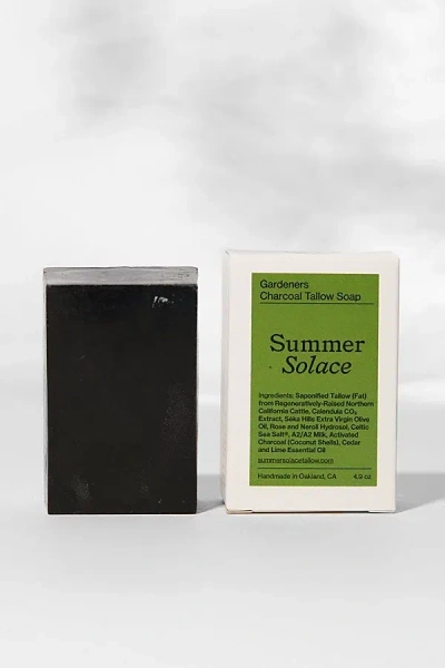 Summer Solace Tallow Gardener's Charcoal Soap Bar In Charcoal At Urban Outfitters