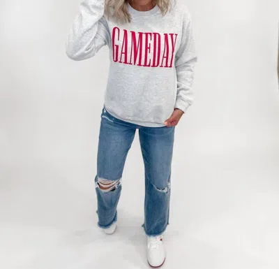 Summer Tees Game Day Crewneck Sweater In Heather Grey In Gray