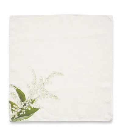 Summerill & Bishop Linen Lily Of The Valley Napkin In Neutral