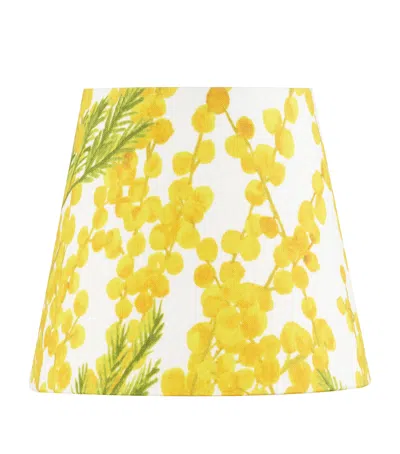 Summerill & Bishop Linen Mimosa French Drum Lampshade In Yellow