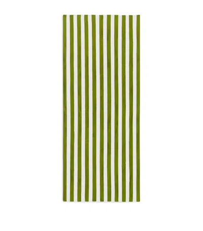Summerill & Bishop Linen Stripe Tablecloth In Green