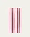 Summerill & Bishop Raspberry/rose Pink Stripe Linen Tablecloth, 65" X 98" In Pink