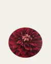 Summerill & Bishop Dahlia Nuit D'ete Cork-backed Placemat, 13.4" Round In Red