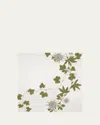 Summerill & Bishop Passifolia Linen Napkin In Whitegreen
