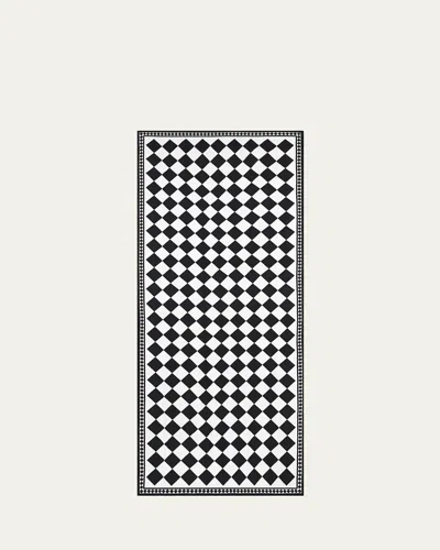 Summerill & Bishop X Claridge's Black Check Linen Tablecloth, 65" X 118" In Blackwhite