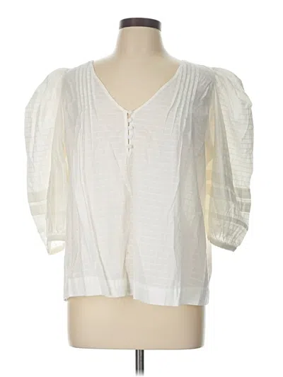 Pre-owned Summersalt 3/4 Sleeve Blouse In Ivory