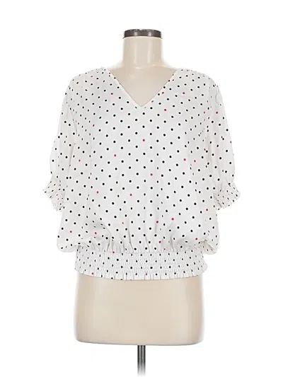 Pre-owned Summersalt 3/4 Sleeve Blouse In White