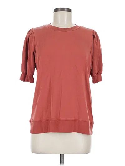 Pre-owned Summersalt 3/4 Sleeve T-shirt In Burgundy