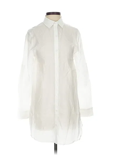 Pre-owned Summersalt Long Sleeve Blouse In White