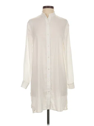 Pre-owned Summersalt Long Sleeve Blouse In White