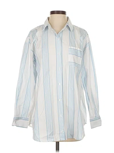 Pre-owned Summersalt Long Sleeve Button Down Shirt In Blue