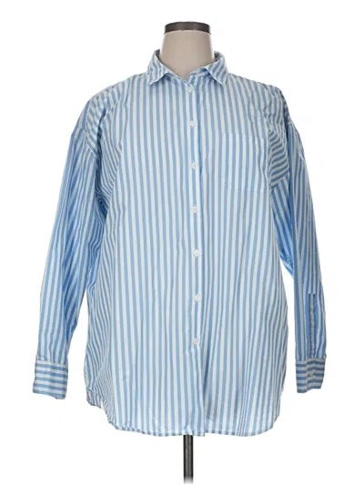 Pre-owned Summersalt Long Sleeve Button Down Shirt In Blue