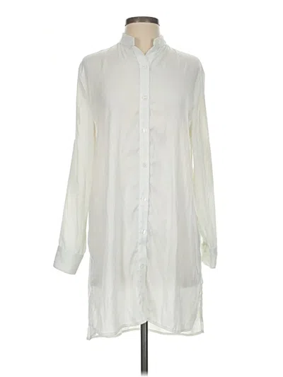 Pre-owned Summersalt Long Sleeve Button Down Shirt In Ivory