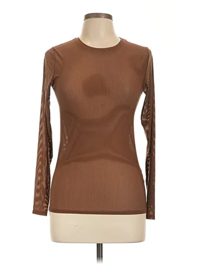 Summersalt Long Sleeve Top Brown Crew Neck Tops