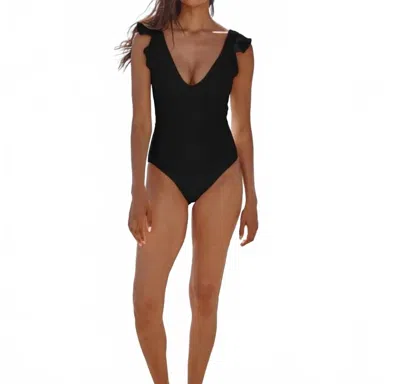 Summersalt Ruffle Backflip One Piece In Black