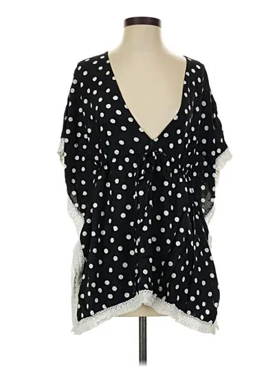 Pre-owned Summersalt Short Sleeve Blouse In Black