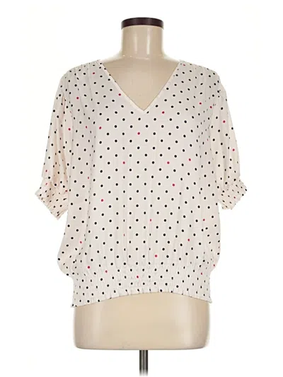 Pre-owned Summersalt Short Sleeve Blouse In Ivory
