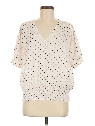 Pre-owned Summersalt Short Sleeve Blouse In Ivory