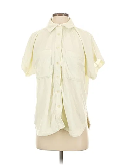 Pre-owned Summersalt Short Sleeve Blouse In White