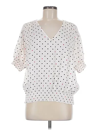 Pre-owned Summersalt Short Sleeve Blouse In White