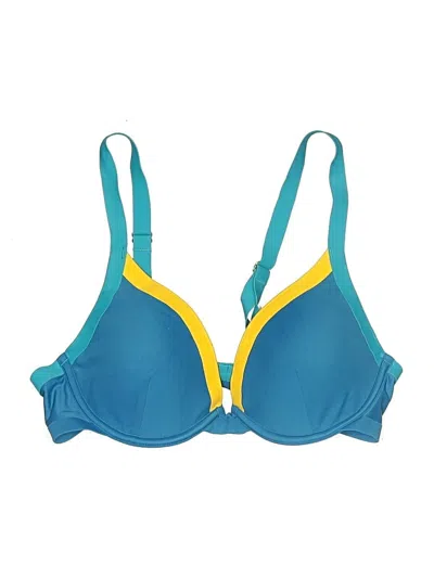 Pre-owned Summersalt Swimsuit Top Blue Color Block Pattern Swimwear