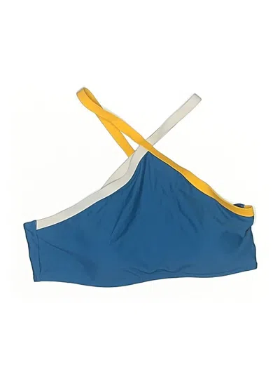Pre-owned Summersalt Swimsuit Top Blue Color Block Pattern Swimwear