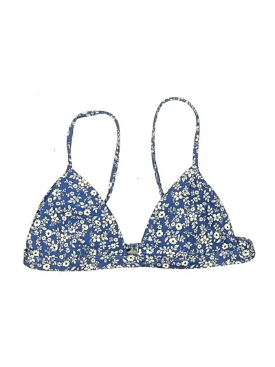 Pre-owned Summersalt Swimsuit Top Blue Floral Pattern Swimwear