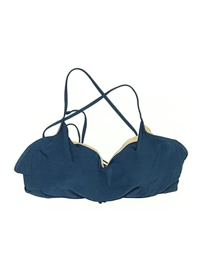 Pre-owned Summersalt Swimsuit Top Blue Solid Pattern Swimwear