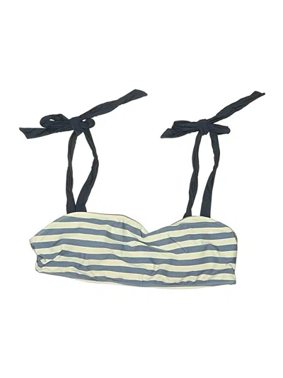 Pre-owned Summersalt Swimsuit Top Blue Stripes Pattern Swimwear