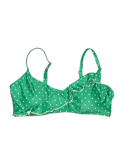 Pre-owned Summersalt Swimsuit Top Green Stars Pattern Swimwear