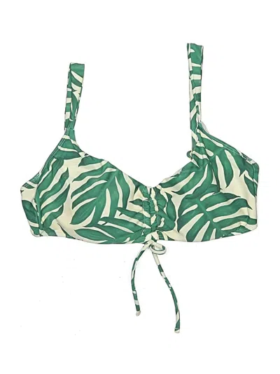 Pre-owned Summersalt Swimsuit Top Green Tropical Pattern Swimwear
