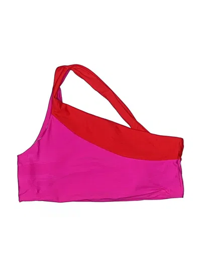 Pre-owned Summersalt Swimsuit Top Pink Color Block Pattern Swimwear