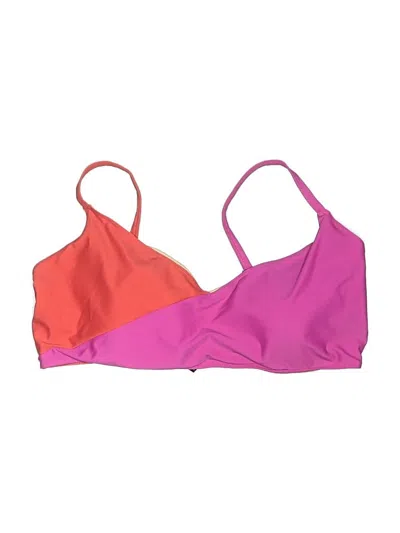 Pre-owned Summersalt Swimsuit Top Pink Color Block Pattern Swimwear