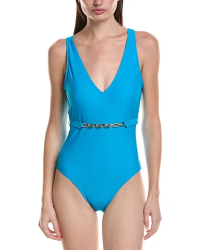 Summersalt The Belted Chain One-piece In Blue