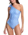 Summersalt The Bow-shoulder Ruched Sidestroke One-piece In Blue