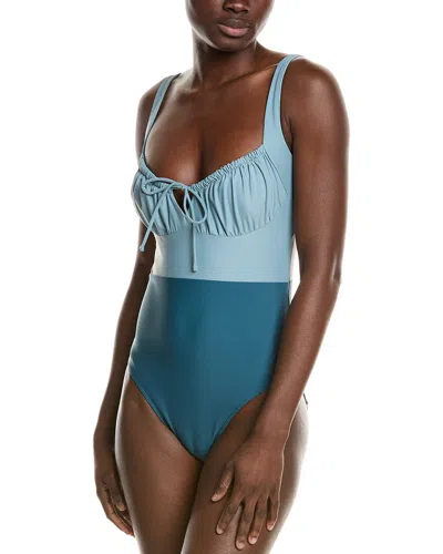 Summersalt The Gulf Gathered Keyhole One-piece In Blue