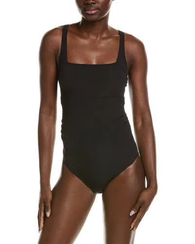 Summersalt The Maternity Ribbed Current One-piece In Black
