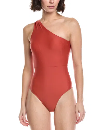 Summersalt The Ruched Sidestroke One-piece In Orange
