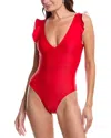 Summersalt The Ruffle Backflip One-piece In Red