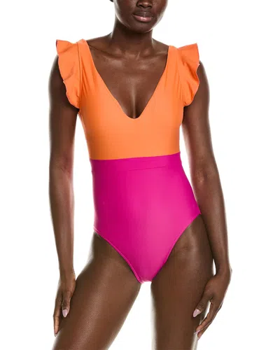 Summersalt The Ruffle Backflip One-piece In Orange