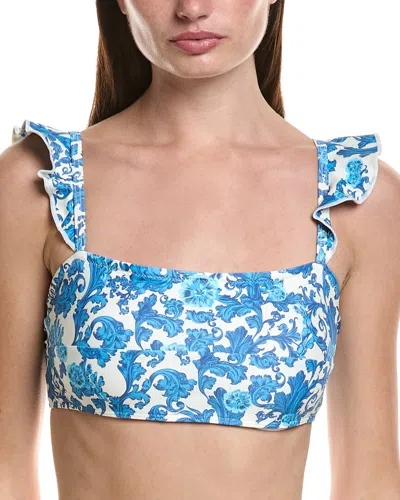 Summersalt The Ruffle Oasis Bikini Top In Blue