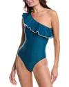 Summersalt The Ruffle Sidestroke One-piece In Green
