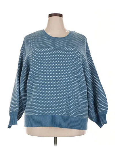 Pre-owned Summersalt Wool Pullover Sweater In Blue